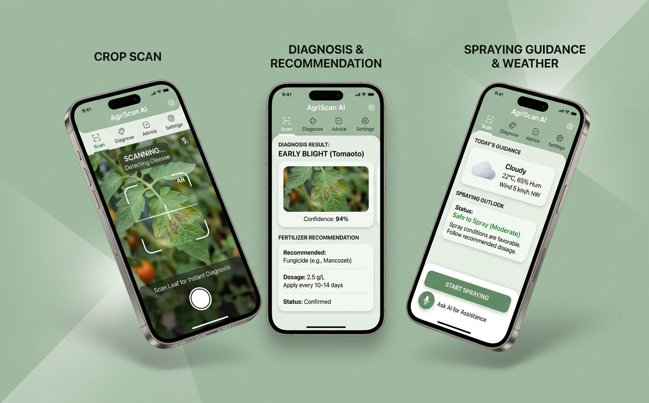 Agri Assist app design mockup